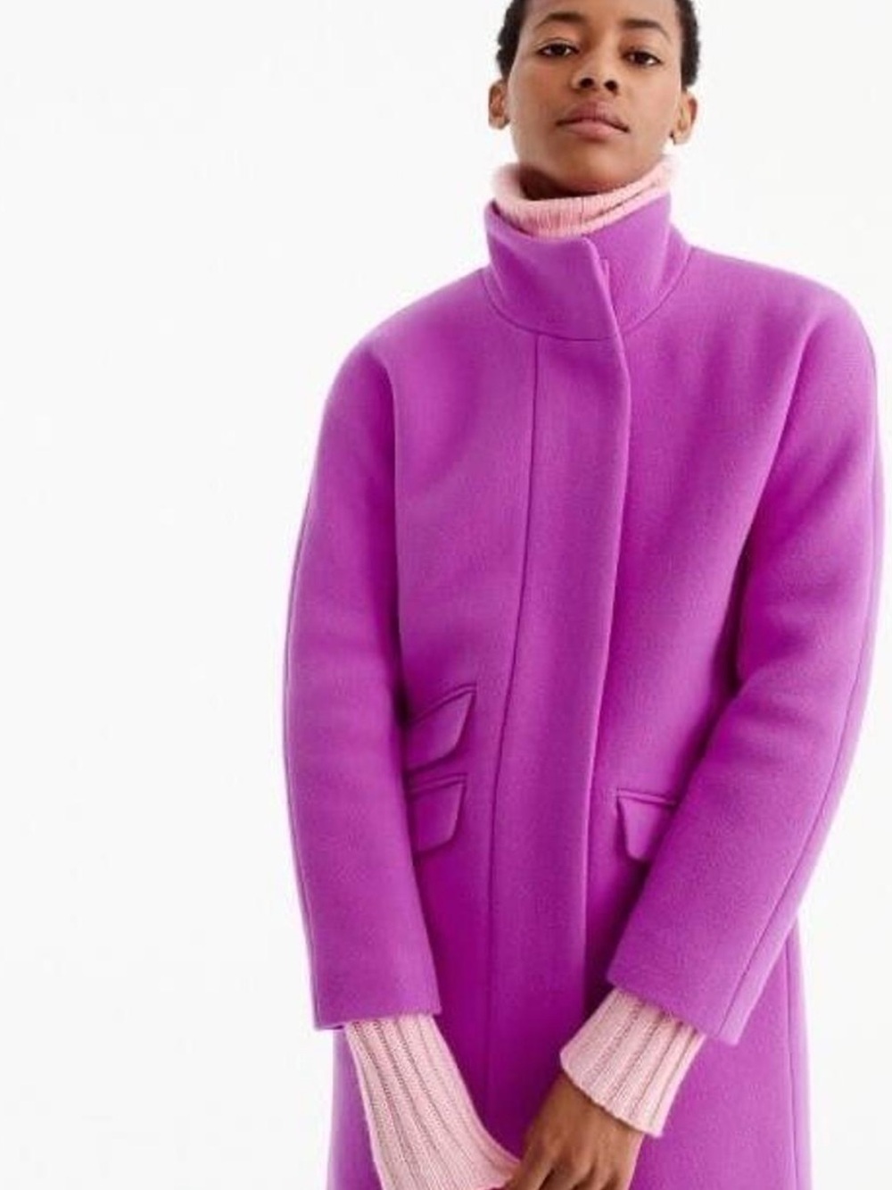 J.Crew Cocoon Coat Italian Stadium Cloth Nello Gori Fuchsia Size 6